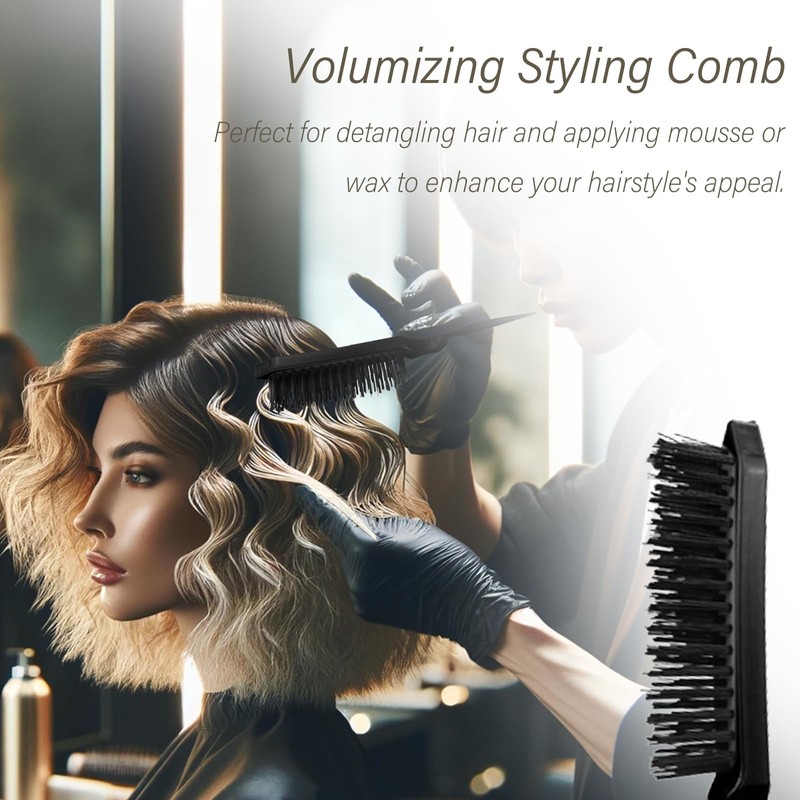 Kootinn 3-Piece Hair Styling Comb Set: Teasing Brush, Rat Tail