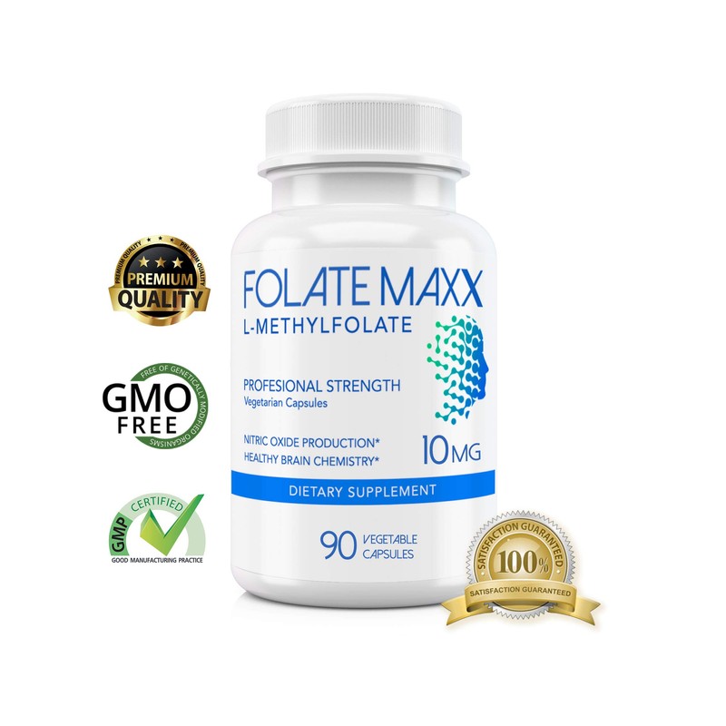 FolateMaxx L-Methylfolate 10 mg 90 Capsules Active Folate Non-GMO Methyl