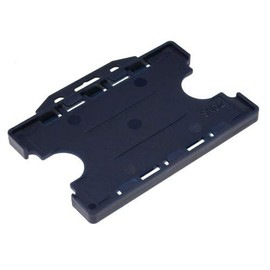 Identity-Plus: Navy Blue Open Faced Dual Double Sided Landscape ID Card Holder (100)