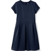 Lands' End Uniform Short Sleeve Ponte Dress Classic Navy Kids