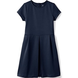 Lands' End Uniform Short Sleeve Ponte Dress Classic Navy Kids 14