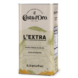 Costa D'Oro - L' EXTRA - Extra Virgin Olive Oil, Cold Extracted, Balanced Flavour Suitable for All Recipes and Salad Seasoning - 101oz (3 Litre) Tin