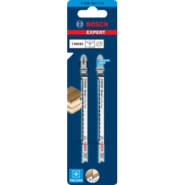 Bosch Professional Expert 'Wood 2-Side Clean' T 308 BO Jigsaw Blades (for Plywood, Solid Wood Furniture Panels, Length 117 mm, Jigsaw Accessories), Pack of 2