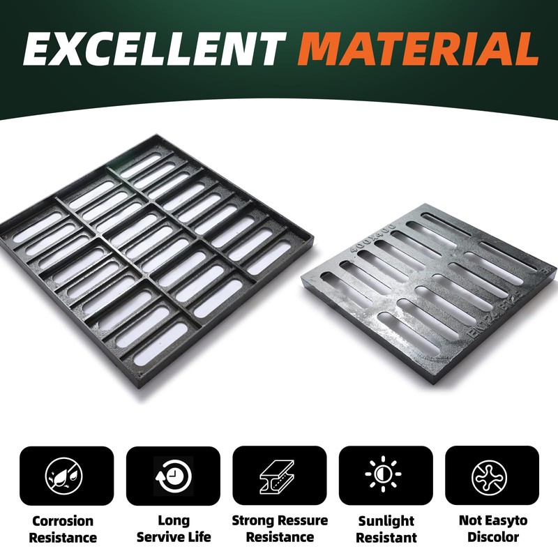 Cast Iron Drain Grate, 9 * 9in Outdoor Drain Cover,