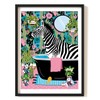 Parmaro Zebra in Bathroom Print, Zebra in Bath Print, A4