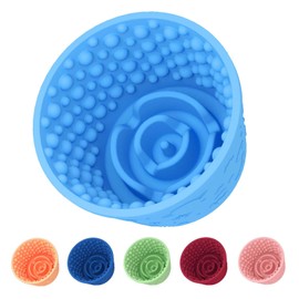 ZOURYNUA Dog Slow Feeder Lick Bowl, Non-Slip Licking Treat Dispenser, Slow Feeder Dog Bowls for Small Medium Large Breed Dogs, Anxiety Relief & Anti-Choking, BPA Free Silicone (Light Blue, 1.6 Cup)