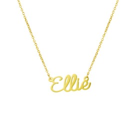 Awegift Name Necklace Big Initial Gold Plated Best Friend Jewelry Women Gift for Her Ellie