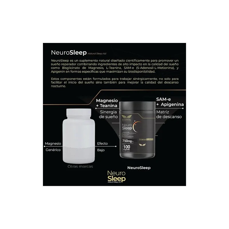 Eternal Nutrition Neuro Sleep Complejo Relajante 100 Cápsulas Bisglicinato Magnesio