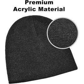 Rosoz Reversible Unisex Knitted Winter Beanie Skull Cuffed Warm Soft Hat for Men and Women Ski Watch Cap Black/Royal Blue