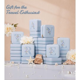 Enthralite Travel Jewelry Box for Gift: Traveling Jewelry Case for Girls Women - Mini Organizer for Necklaces Earrings Blue W