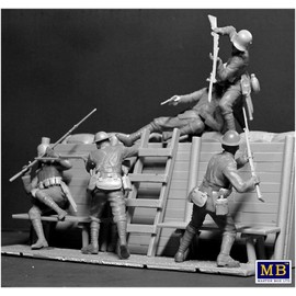 1/35 Master Box MB35116 1/35 British & German Melee 1st First British & 3 German Soldiers with Trench Mini Diorama Plastic Model