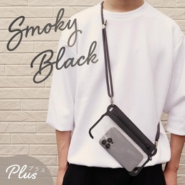 MOTTERU Zip Type Waterproof Flat Pouch Plus IP68 Waterproof Test Passed Neck Strap for Photo/Call/Operation, Fits All Models (Smartphones up to 6.7 inches), Smoky Black MOT-WPCSAM-BK