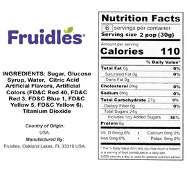 Fruidles Blue-Raspberry Swirl Lollipops 12-Pack Candy Sweets, Party Favors, 1.5" Inch Individually Wrapped Treat