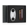 Cigar Lighters and Cutter Set Triple Jet Flame Lighter with