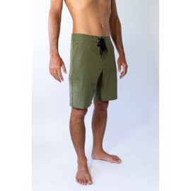 Maui Rippers Bañador corto de 21 pulgadas para hombre, elástico en 4 direcciones con bolsillos grandes, Verde (Moss), 33