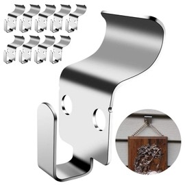 Vinyl Siding Hooks SS, Hold Up to 30lbs Siding Hooks for Hanging Outdoor, No Drilling Vinyl Siding Clips,Easy Install Rustproof Siding Clips to Hang Things for Holiday Lights, Home Decor 10 Pack