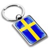 Biomar Labs® 3D Metal Sweden Flag Keyring Key Ring Accessories