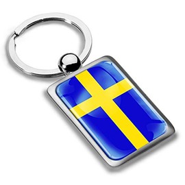 Biomar Labs® 3D Metal Sweden Flag Keyring Key Ring Accessories Men Women Keychain Gift KK 233