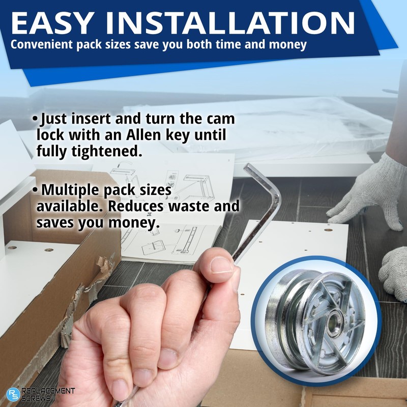 ReplacementScrews Bed Frame Cam Wheel Locks Compatible with IKEA Part