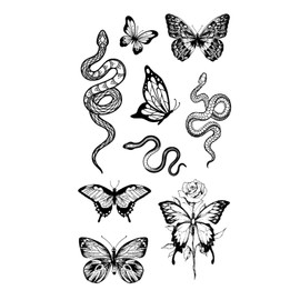 MapofBeauty 2 pcs Cat Prints Temporary Waterproof Tattoo Sticker (Black/light black)