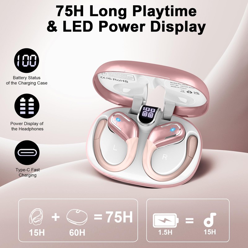 Ltinist - Auriculares inalámbricos Bluetooth 5.3, estéreo HiFi, IP7, impermeables