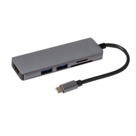 Maplin USB-C Multiport Hub Adapter 5-in-1 with 2x USB-A 3.0, 4K HDMI, SD & Micro SD Card Reader for MacBook Air, MacBook Pro, Dell XPS, Lenovo ThinkPad and More