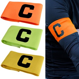 Football Captains Armbands 4Pcs Captain Armband Kid Polyester Captains Armband Adjustable Elastic Sports Arm Bands Football Accessories 4Colours Available for Football Training Adult & Youths