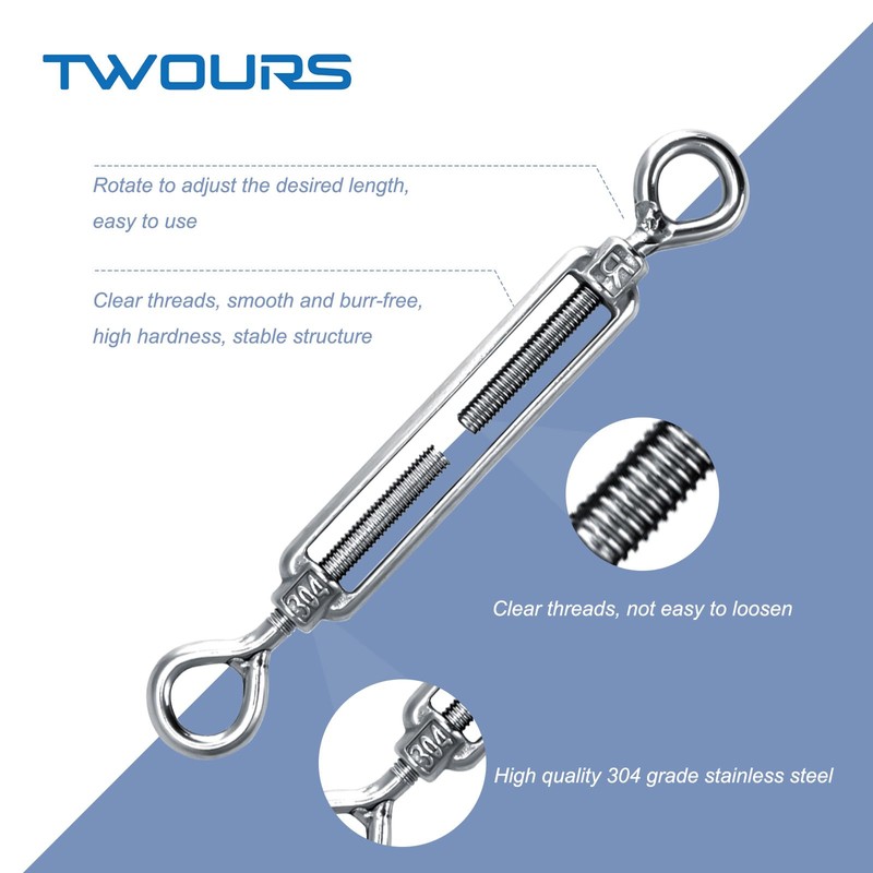 Eye & Eye Turnbuckles Twours 304 Stainless Steel Heavy Duty