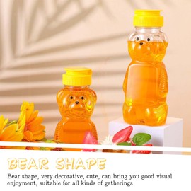 MisFun Pack of 2 250 ml Honey Dispenser, Bear Honey Bottles Jars, Clear Honey Containers, Honey Bottles Reusable Honey Squeeze Bottle, Honey Squeeze Bottle for Storage and Dosing