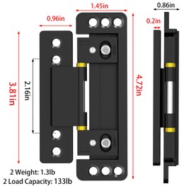 Hidden Door Hinges 2pack Ultra-Thin Hidden Hinges for Secret Door Invisible Hinges Adjustable Silent and Smooth Hidden Door Hinge
