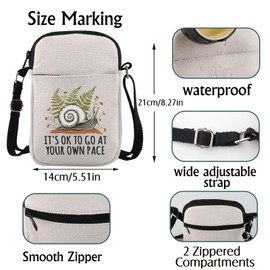 Garden Snail Gift It’s Ok To Go At Your Own Pace CRossbody Bag Snail Lover Gift for Gardener (YOUR OWN PACE CB)