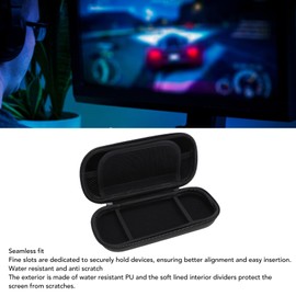 3000 Carrying Case, Hard Game Console Protective Case Bag with Wrist Band, 5 Game Cartridge Slots, Travel Pocket Pouch and Mesh Pocket, Water Resistant PU EVA (Black)