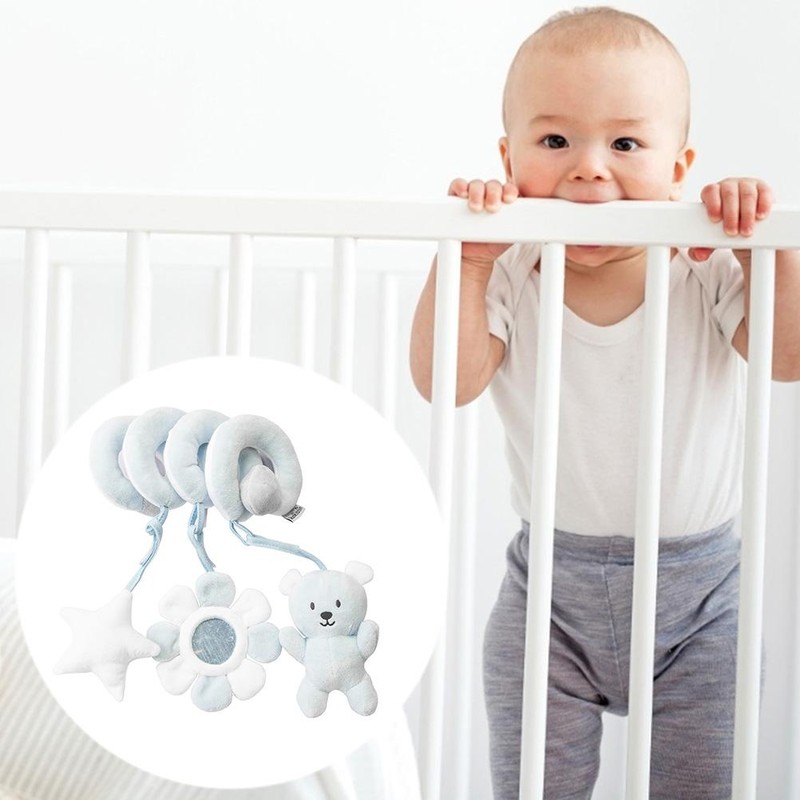 Baby Pram Crib Activity Spiral Plush Toys Infant Baby Stroller