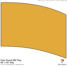 Pro-Graphx PRACTICE FLAG Color Guard Flag For Marching Band Color Guard Flag Pole, Curved Rectangle Indoor Winter Competition, Colorguard Performance ARC Flag, Polyester Silk - (GOLD)
