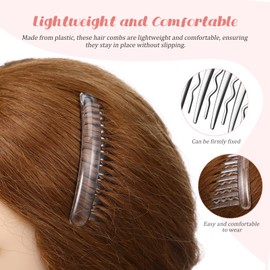 10pcs Transparent Plastic Hair Combs, 17 Teeth French Twist Decorative Bridal Hair Accessories, Small Combs for Updo Styling, 8x5cm, Lightweight and Comfortable for Women