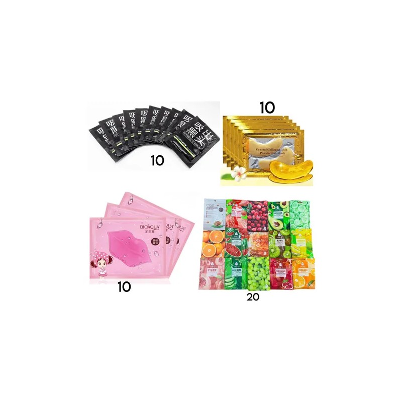 Lote 50 Mascarillas Ojeras, Labios, Puntos Negros Y De Tela