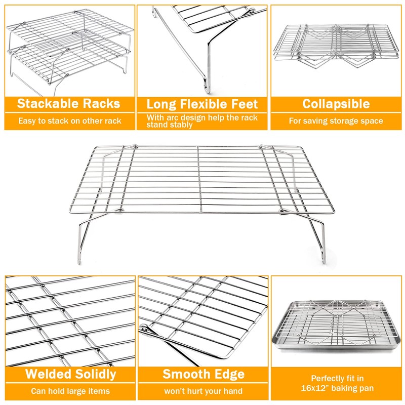 TeamFar Cooling Rack, 5-Tiers Stainless Steel Baking Cooling Wire Rack