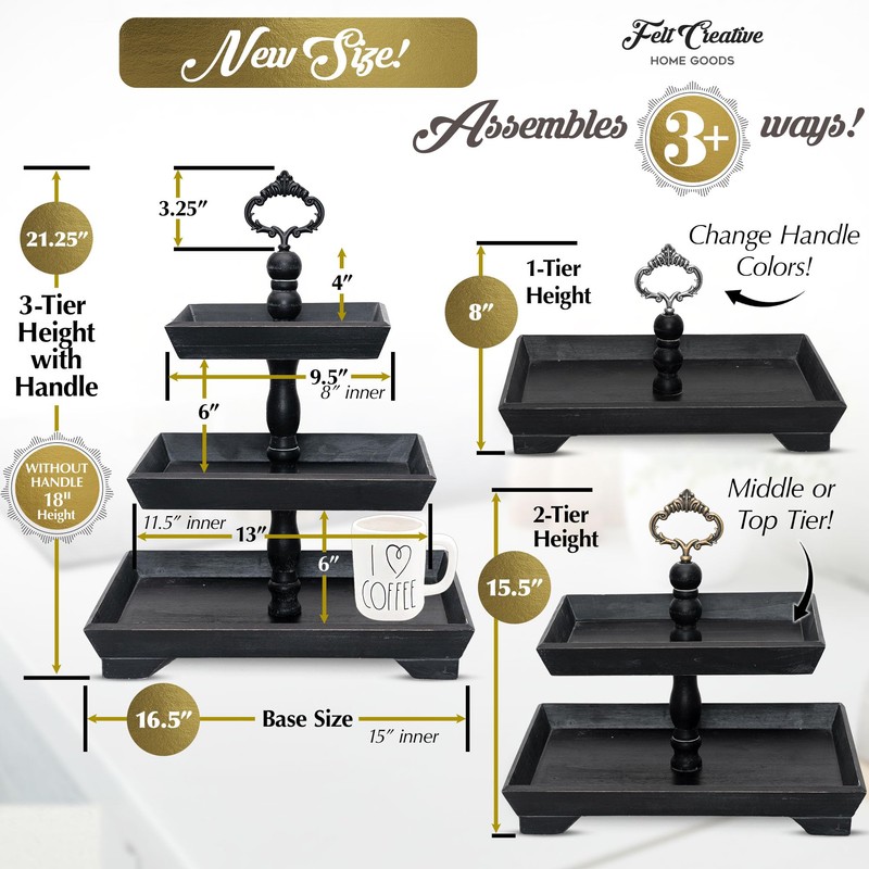 3 Tier Serving Tray [3 in 1] - Gorgeous Coffee
