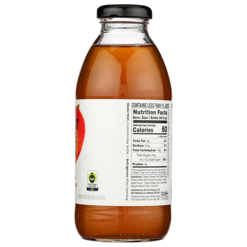 Just Ice Tea, Tea White Mango Organic, 16 Fl Oz