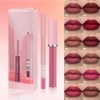 KXmzeG Matte Lip Liner Lip Gloss Set, Long Lasting Waterproof