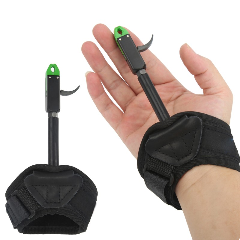 Bow Caliper Release Aid Aluminum Alloy Neoprene Wrist Strap Archery