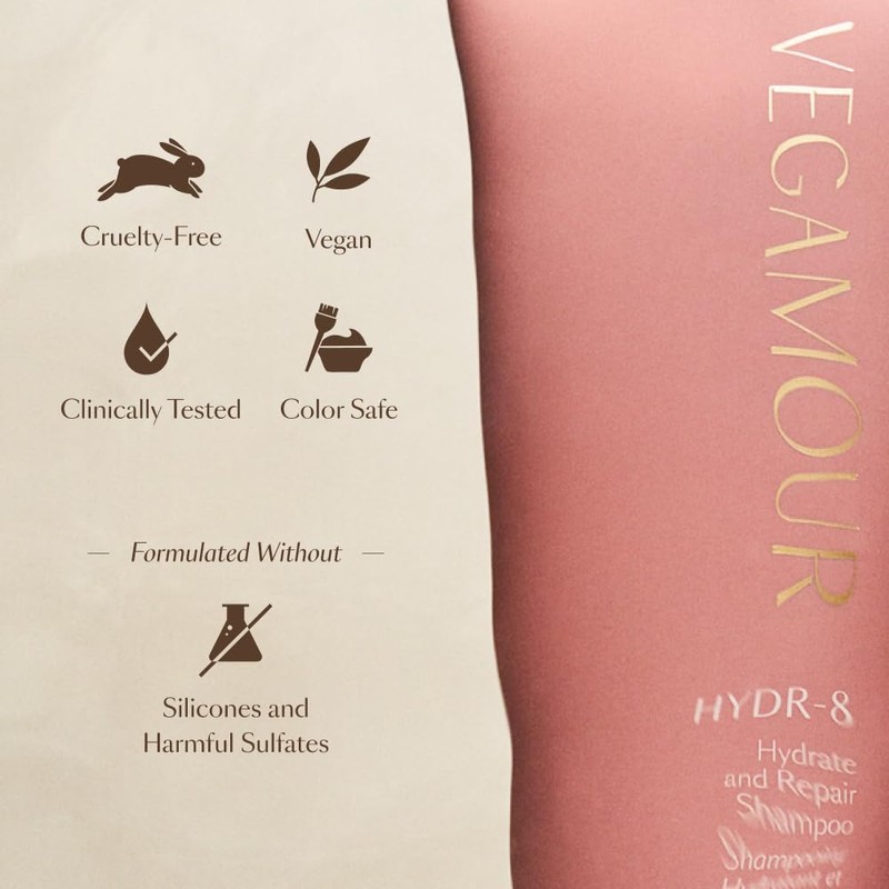 VEGAMOUR HYDR-8 Hydrate and Repair Shampoo | ​​Cleanses and Hydrates
