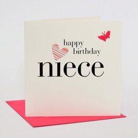 Claire Giles HNS92 Hearts and Stars Happy Birthday Niece Card