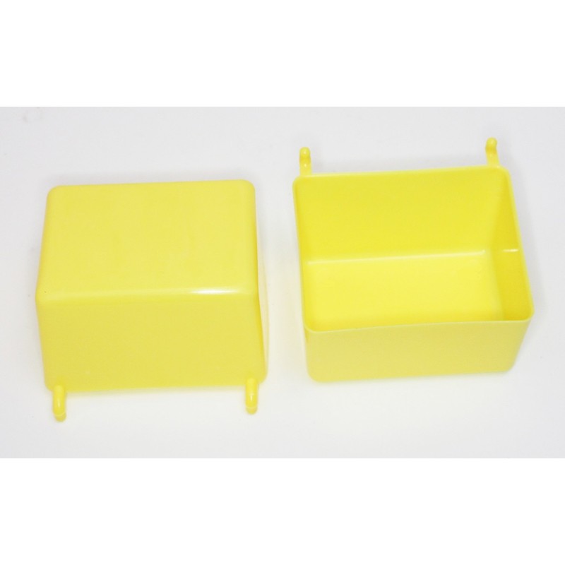 Small Plastic Yellow Pegboard Storage/Parts Bins (25)
