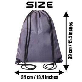 WESTWOOD FOX Drawstring Gym Bag String Bags Gym Sack Backpack PE Bags for Women Men Trainer Swimming Bag Travel Beach School Holidays Suitable for Sports,kids,Boys,Girls (Silver Grey, 1 pc)