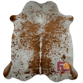 Fortezzaoutlet Cowhide Rug Brown Speckled | Premium Quality | Large 6' x 7'