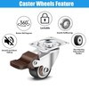 4PCS 1in Plate Caster Wheels Swivel Casters Lockable Heavy Load