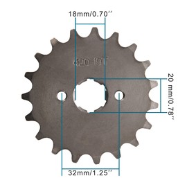 GOOFIT 20mm Sprocket Front with Holder and Bolts for 50cc 125cc Motorcycle ATV Go Kart Dirt Bike (420-19T)