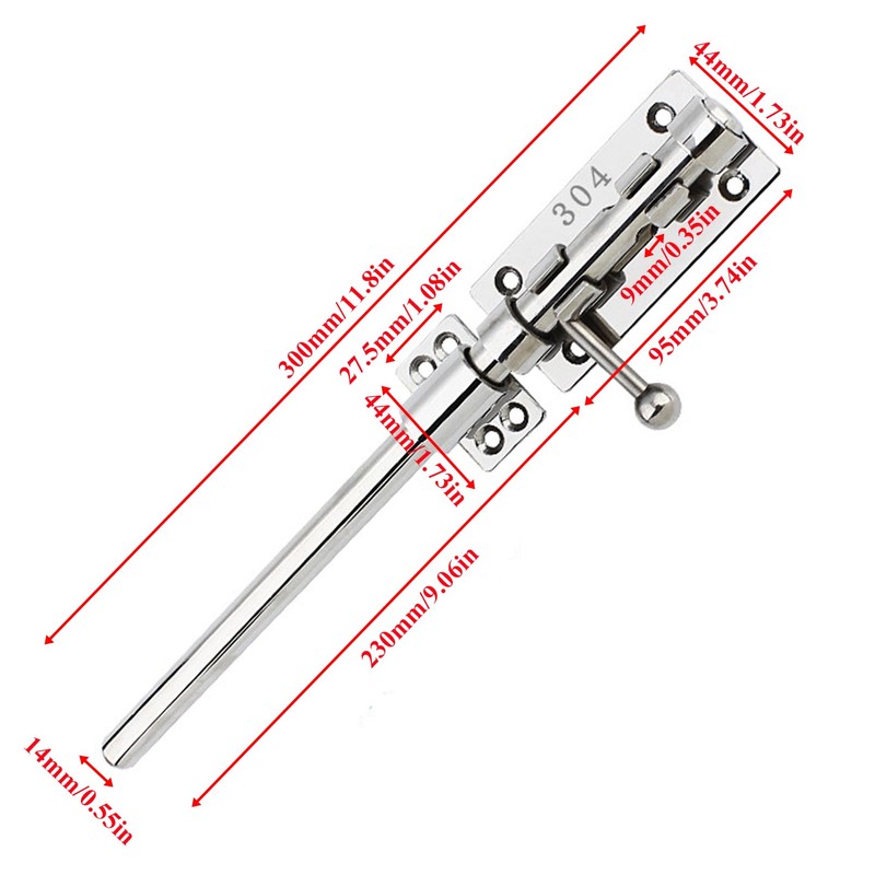 304 Stainless Steel Gate Lock Sliding Bolt Gate Lock Heavy