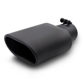 A-KARCK Rectangle Exhaust Tip 2.5" Inlet, Black Coating Square Exhaust Tailpipe Tip 3" x 5.5" Outlet 9.5" Long Blot on Design Easy Installation